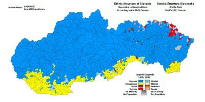 Žemėlapis Slovakija etninės