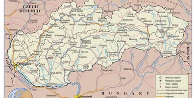 Žemėlapis Slovakija kelių
