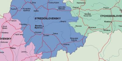 Žemėlapis Slovakija politinė