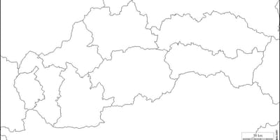 Žemėlapis Slovakija tuščias 