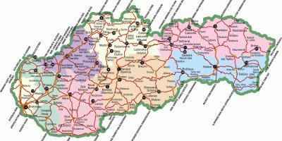 Slovakija lankytinų vietų žemėlapis