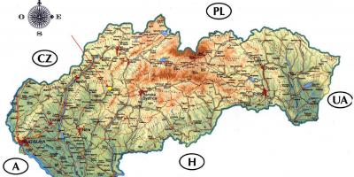 Žemėlapis Slovakijos pilių