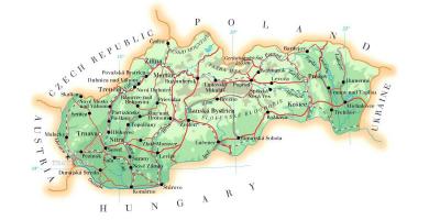 Žemėlapis Slovakijos slidinėjimo kurortai